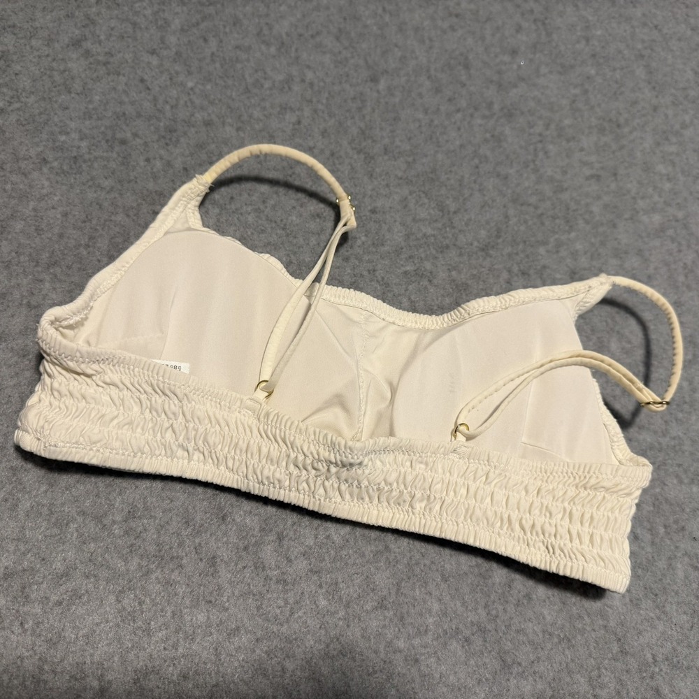 H&M White Smocked Bikini Bathing Suit Top Size‎ 6